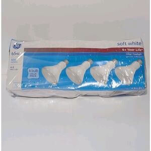 GE Soft White Floodlight Bulb 65W-Pack Of 4 BR30 500 Lumens NOS